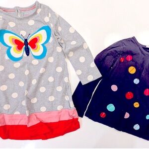 Mini Boden Felt Appliqué - Butterfly Dress and Dot Top - 4t